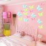 6 бр флуоресцентни стикери светещи в тъмното пеперуди за стена, снимка 1 - Декорация за дома - 26981903