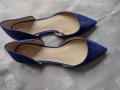 Зара/Zara елегантни балеринки в цвят турско синьо , снимка 1 - Дамски елегантни обувки - 35639499
