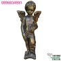 Статуя фигура ангелче от бетон в тъмно златист цвят