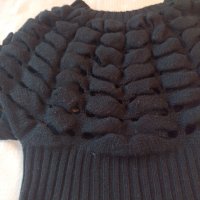 Дамска черна плетена Jie, снимка 4 - Блузи с дълъг ръкав и пуловери - 36918147