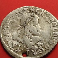 Сребърна монета 6 кройцера Леополд първи Грац Херцогство Щирия 13740, снимка 4 - Нумизматика и бонистика - 42984523