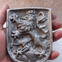 Метален герб лъв с корона алуминий, снимка 2 - Антикварни и старинни предмети - 35515340