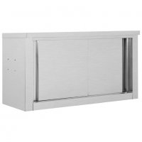 Кухненски стенен шкаф с плъзгащи врати, 90x40x50 см, стомана, снимка 1 - Шкафове - 38087971