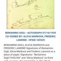 Продавам плоча с бележка с текст и автограф на Beniamino Gigli,един от най-великите италиански тенор, снимка 8 - Грамофонни плочи - 36542184