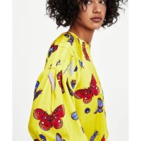 Zara сатенирана блуза с апликации , снимка 3 - Блузи с дълъг ръкав и пуловери - 43746946