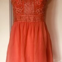Нова  рокля с мъниста цвят праскова TFNC London, снимка 5 - Рокли - 28302452