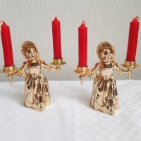 Два нови италиански метални свещника с момиче, снимка 6 - Антикварни и старинни предмети - 43696681