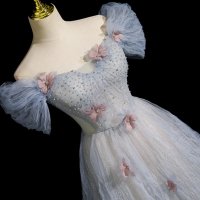 Бална рокля тип принцеса с цветя, снимка 1 - Рокли - 43337521