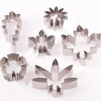 6 бр резец цвете листо листа метална форма форми за сладки тесто декор сет, снимка 1 - Форми - 43204463