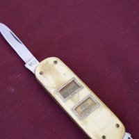 Уникално швейцарско ножче с автоматични механизми за сменящите се реклами,седеф, снимка 1 - Антикварни и старинни предмети - 32344086