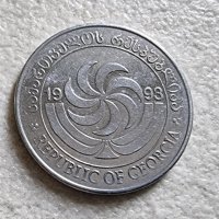 Монета. Грузия.  20 тетри. 1993 година., снимка 3 - Нумизматика и бонистика - 38270779