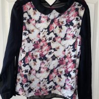 Страхотна блуза топ с 3D теменушки , снимка 1 - Блузи с дълъг ръкав и пуловери - 37835208