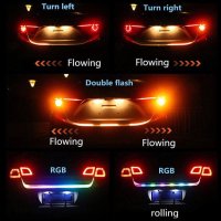 Многоцветна RGB Стоп LED Automat, светеща сигнална лента за багажник на кола, светодиодна цветомузик, снимка 7 - Аксесоари и консумативи - 28033852