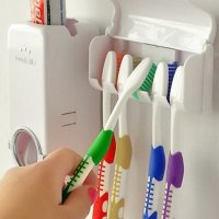 Диспенсър за паста за зъби и поставка за четки, снимка 4 - Други стоки за дома - 37875309