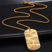 Хип - Хоп войнишка камуфлажна плочка - Gold camouflage, снимка 3 - Колиета, медальони, синджири - 38553621