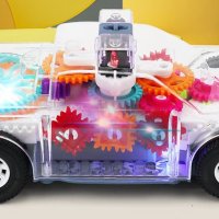 Музикална и светеща, прозрачна, полицейска кола играчка за деца, снимка 1 - Коли, камиони, мотори, писти - 43435129