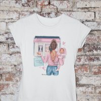 Тениски комплект за майка и дете Мама и аз еднакви, снимка 4 - Тениски - 33218439
