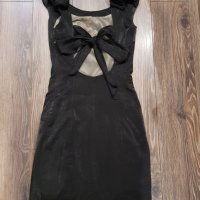 Официална черна рокля с изрязан гръб С размер, снимка 2 - Рокли - 26667171