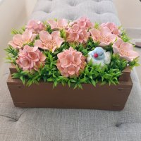 Кашпи с керамични цветя големи, снимка 4 - Други стоки за дома - 43820759