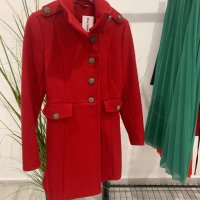 Червено палто, снимка 7 - Палта, манта - 43500914
