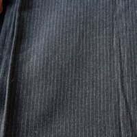 Плат за сако панталон пола лукс черен на райета габардин плътен, снимка 2 - Платове и дамаски - 36765961