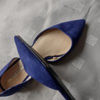 Зара/Zara елегантни балеринки в цвят турско синьо , снимка 7 - Дамски елегантни обувки - 35639499