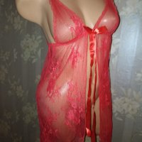 Червена секси нощничка от дантела S,M, снимка 1 - Бельо - 38301124