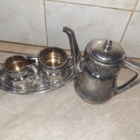 Страхотен даски дебело посребрен сет за чай Eneret Astral, снимка 3 - Антикварни и старинни предмети - 43626250