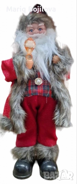 Декоративен музикален Дядо Коледа със светеща факла, снимка 1