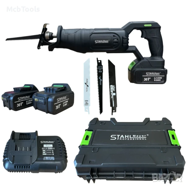 Акумулаторен саблен трион STAHLMAYER 36v с 2 батерии 8A, снимка 1