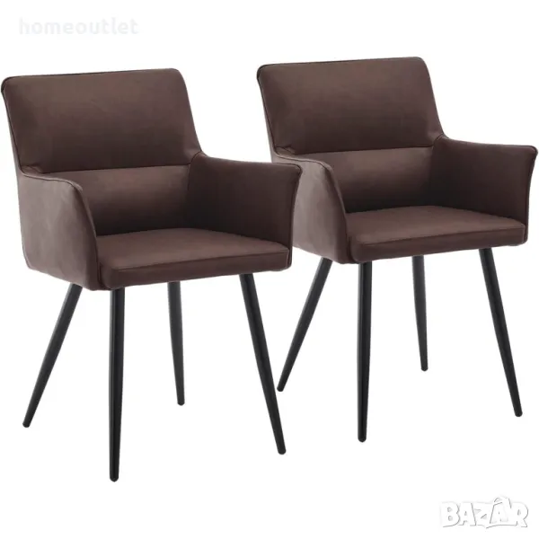 Висококачествени трапезни столове тип кресло, к-т от 2бр C-U-DC-A0325BR , снимка 1