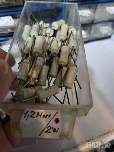 Български резистор, съпротивление, резистори   - 1,2 мегаома 2 вата, снимка 1