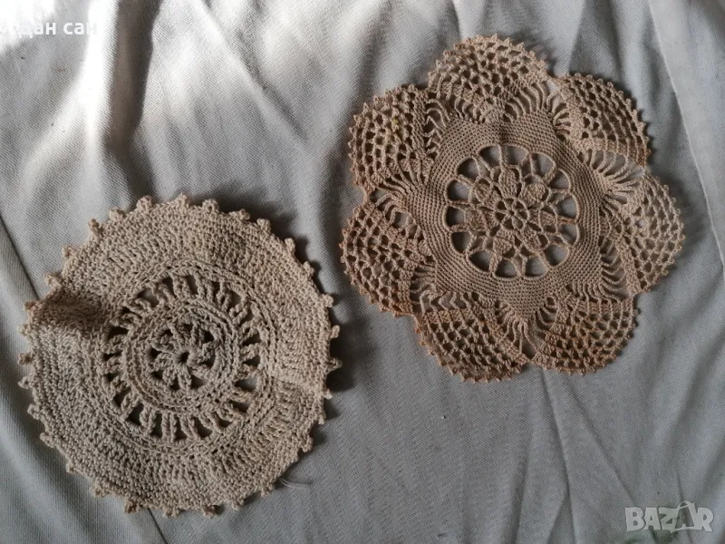 ретро ръчно плетено на кука подложка дантела 6, снимка 1