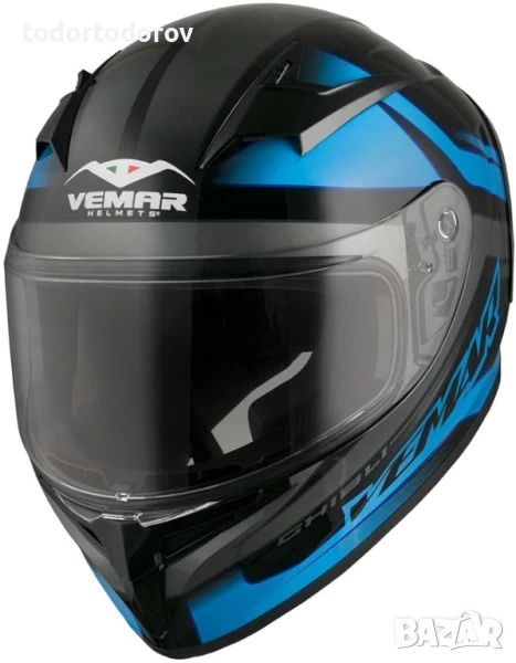 Намаление!Мото Каска VEMAR GHIBLI BASE GLOSS BLUE ,размер S 55-56, снимка 1