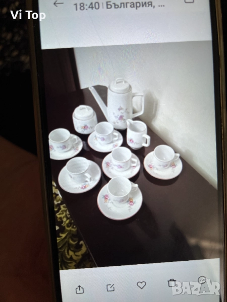 Сервиз на Китка за кафе .Нов, снимка 1