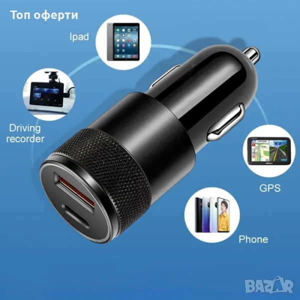 Адаптер за зарядно с 2 порта - RH-C02PG85, снимка 1