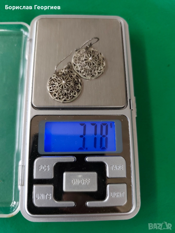 Сребърни обеци филигран , снимка 1