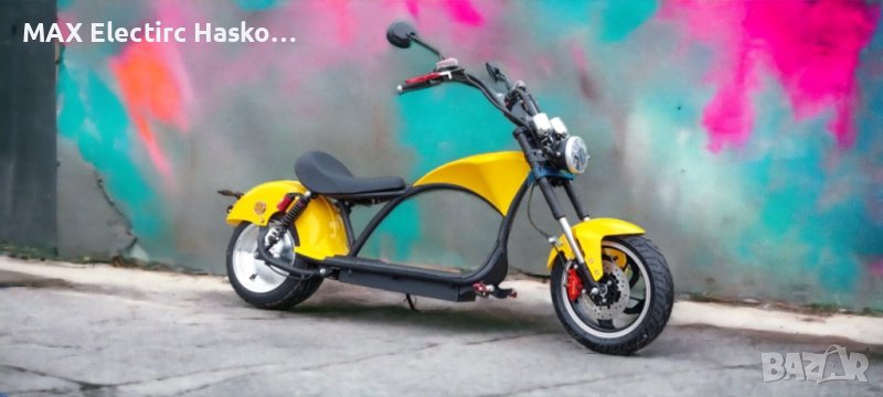 Електрически чопър MaxMotors HARLEY-DAVIDSON Yellow 2000W/60V/20AH, снимка 1