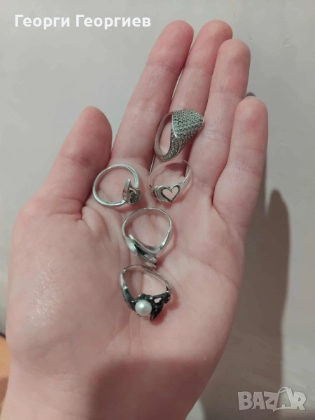 Комплект висококачествени сребърни пръстени, снимка 1