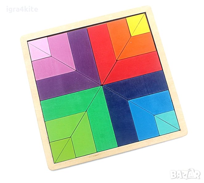 НОВ Модел Дървен Геометричен Тетрис Цвете , логически и занимателен., снимка 1