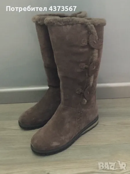 Дамски  ботуши от естествена кожа ( велур ) с отопление, марка Hush Puppies, чисто нови, номер 39, снимка 1