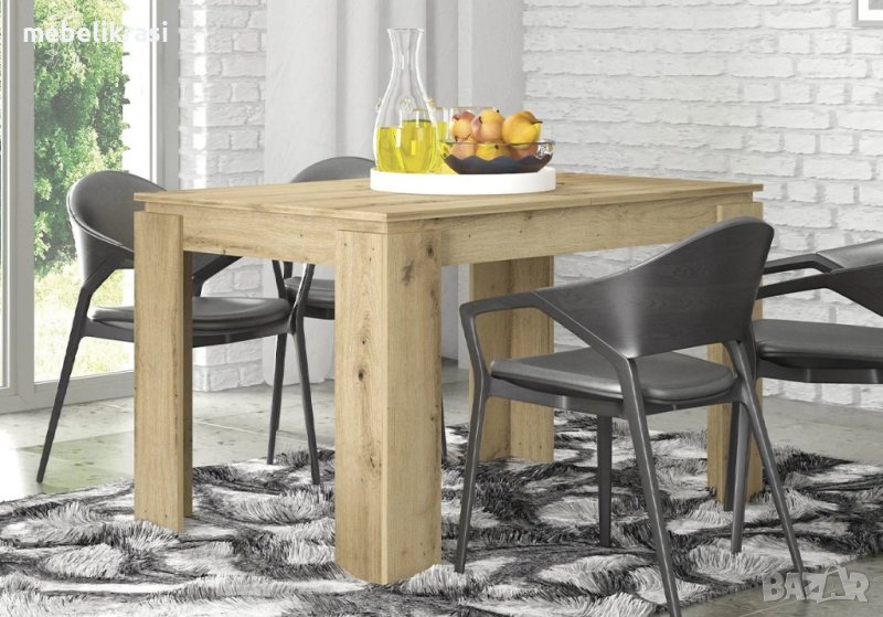 Трапезна маса Лео разтегателна, правоъгълна, 120 - 160/80/74 см., пдч, артизан, снимка 1