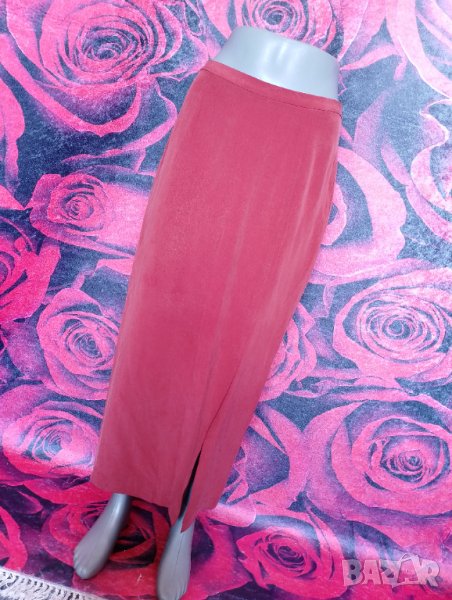 Керемиден цвят дълга пола с цепка Л/ХЛ, снимка 1