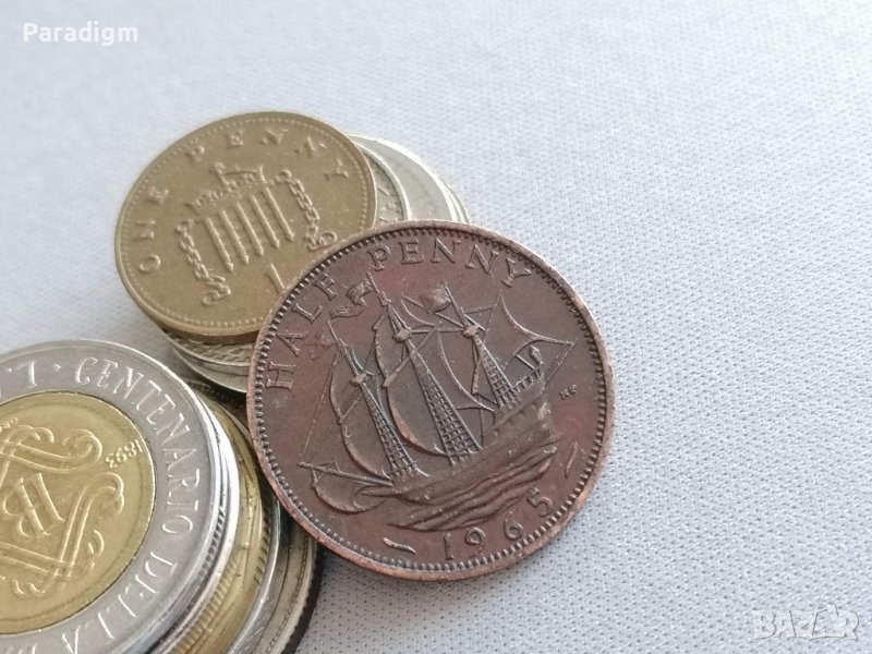 Монета - Великобритания - 1/2 (половин) пени | 1965г., снимка 1