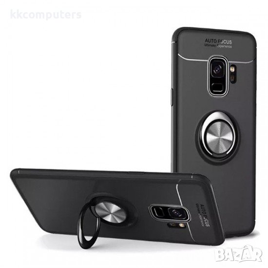 Силиконов кейс Auto Focus Ring Case, За iPhone 11 Pro Max (6.5), Черен, снимка 1