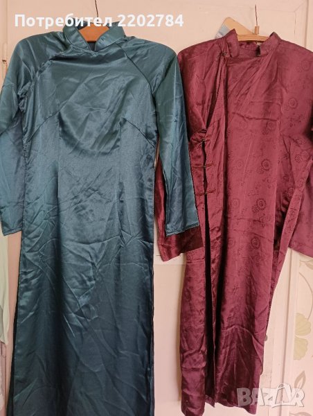 Две азиатски копринени рокли и шал, снимка 1