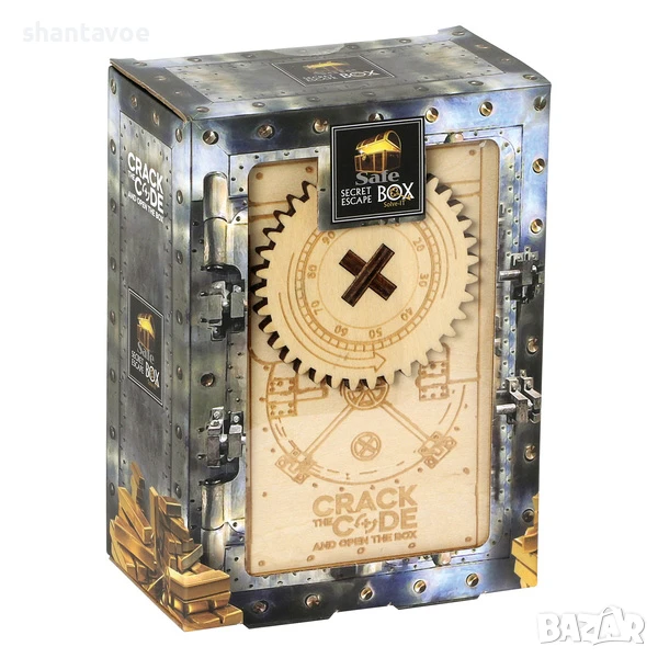 Ескейп кутия дървен пъзел с механичен код за отваряне, снимка 1