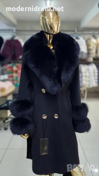 Дамско луксозно палто кашмир вълна и лисица код 320, снимка 1