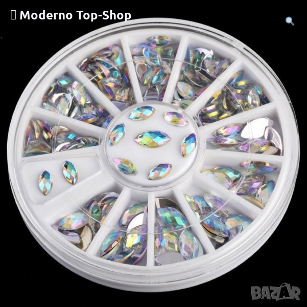 Ромбоидни камъчета SWAROWSKI за нокти - 12 размера/Декорация за маникюр, снимка 1