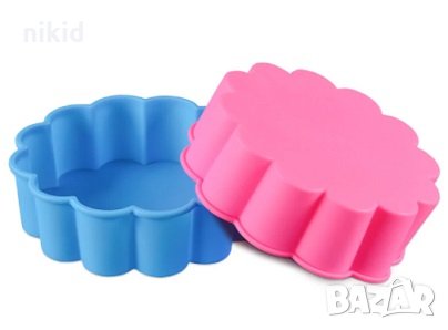 Висока къдрава цвете  силиконова форма тава за направа печене кекс торта желиран сладкиш, снимка 1